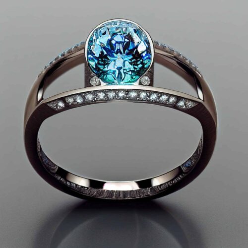 Blue Diamond Stone Brilliant Design Platinum Jewelry Ring Blue Diamond Stone Brilliant Design Platinum Jewelry Ring