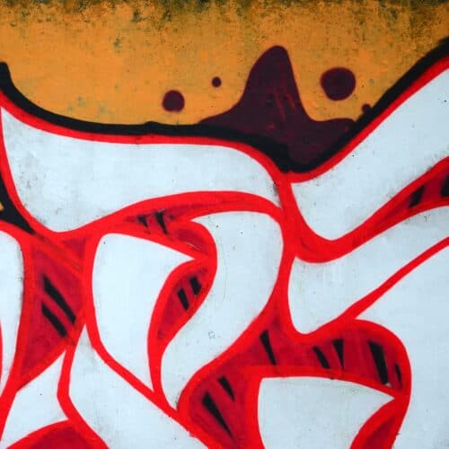 Fragment of colored street art graffiti paintings with contours and shading close up Fragment of colored street art graffiti paintings with contours and shading close up