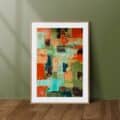 Frame with textured painting, abstract art design image Frame with textured painting, abstract art design image