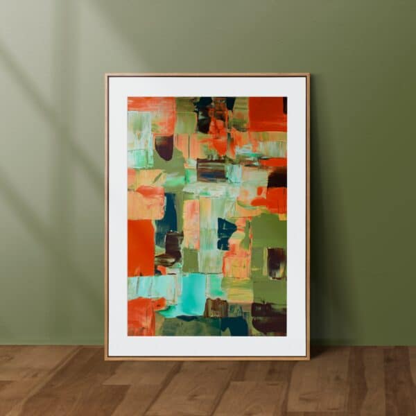 Frame with textured painting, abstract art design image Frame with textured painting, abstract art design image